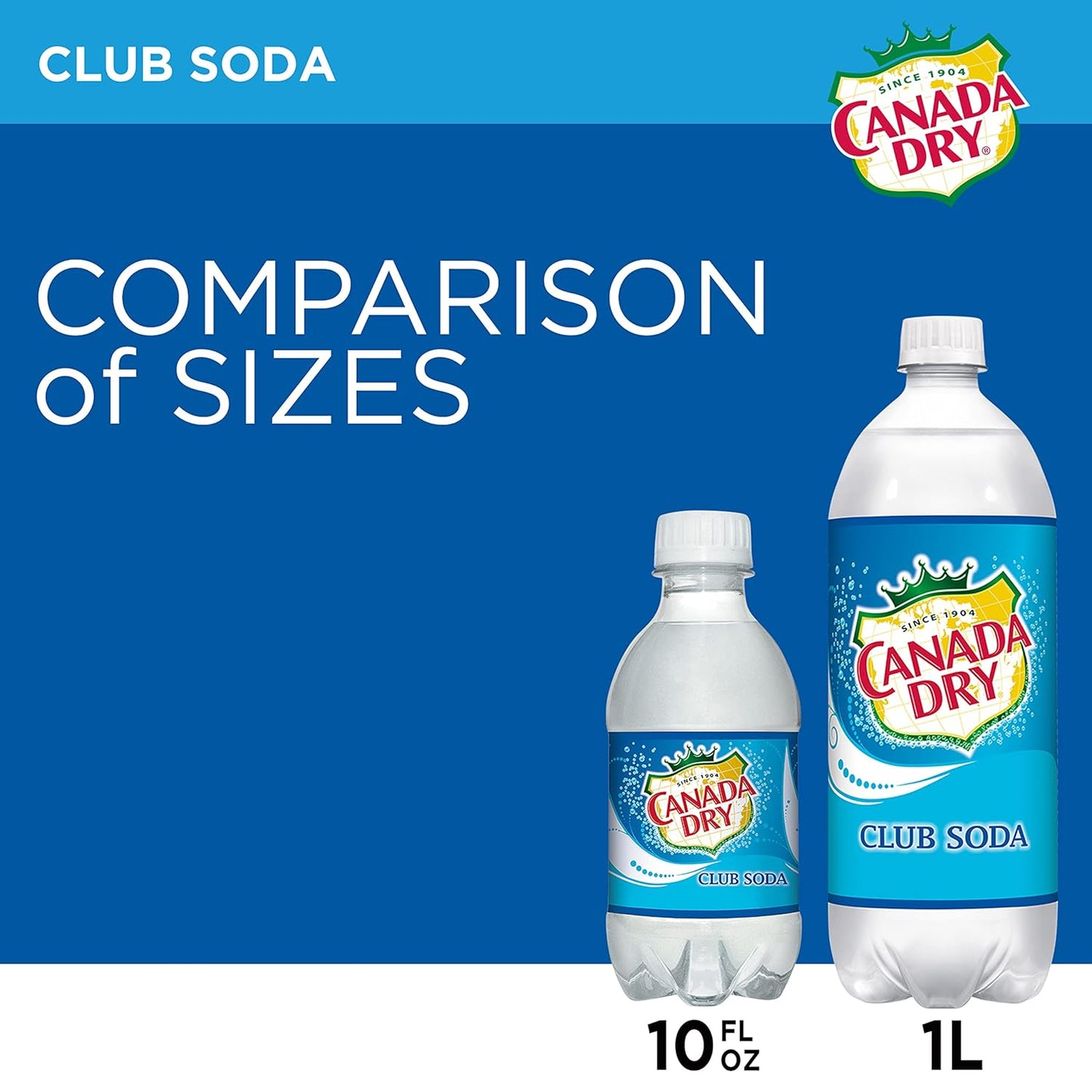 CANADA DRY CLUB SODA – 1 LITER BOTTLES – PACK OF 12