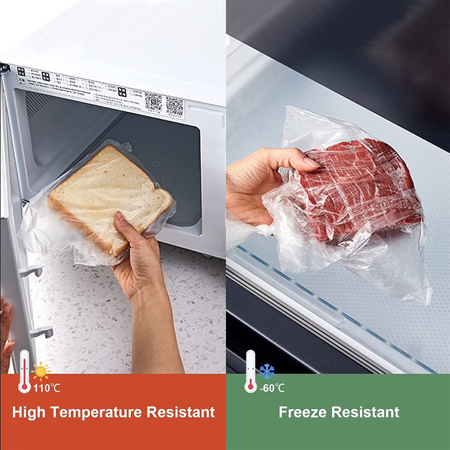 DEMAYA HDPE Clear Produce Bags, 12" x 20" – Heavy-Duty Disposable Food & Grocery Storage Bags