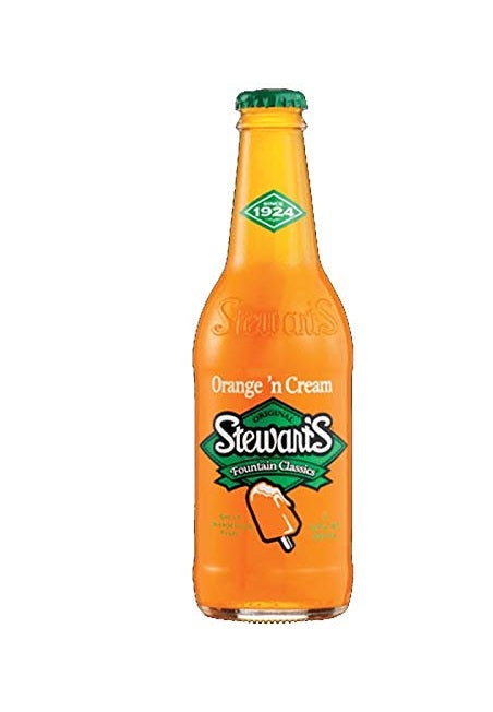 Stewart’s Original Orange ’N Cream Soda, 12 oz Glass Bottles (Pack of 6, Total 72 oz)