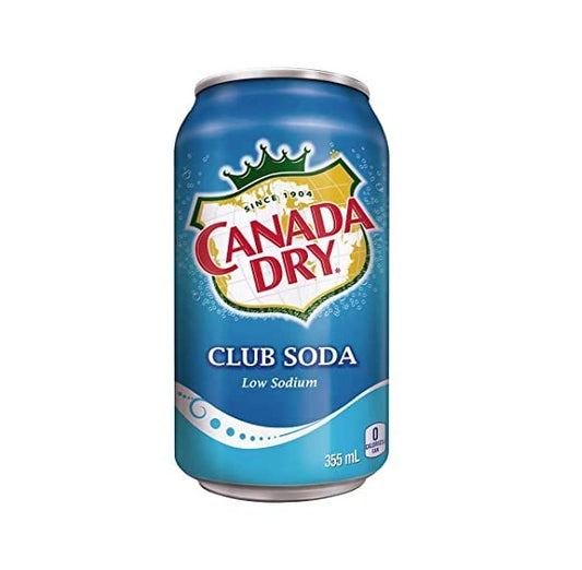 CANADA DRY CLUB SODA SPARKLING SELTZER WATER – 12 FL OZ CANS – PACK OF 15