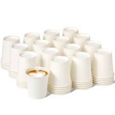 WHITE DISPOSABLE PAPER CUPS – 8 OZ – HOT AND COLD USE – 1000 COUNT