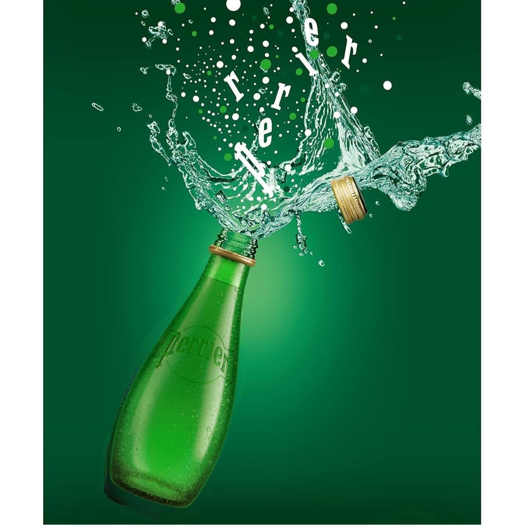 PERRIER SPARKLING NATURAL MINERAL WATER, 11 OZ GLASS BOTTLES (PACK OF 12)