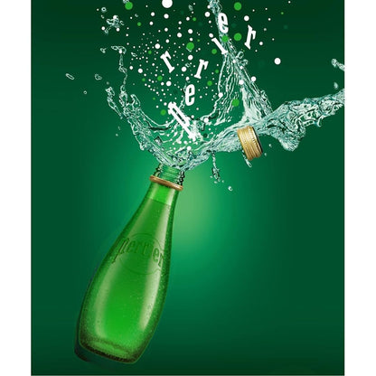 PERRIER SPARKLING NATURAL MINERAL WATER, 11 OZ GLASS BOTTLES (PACK OF 12)