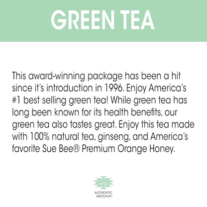 ARIZONA GREEN TEA WITH GINSENG AND HONEY – 22 FL OZ BIG CANS – PACK OF 24