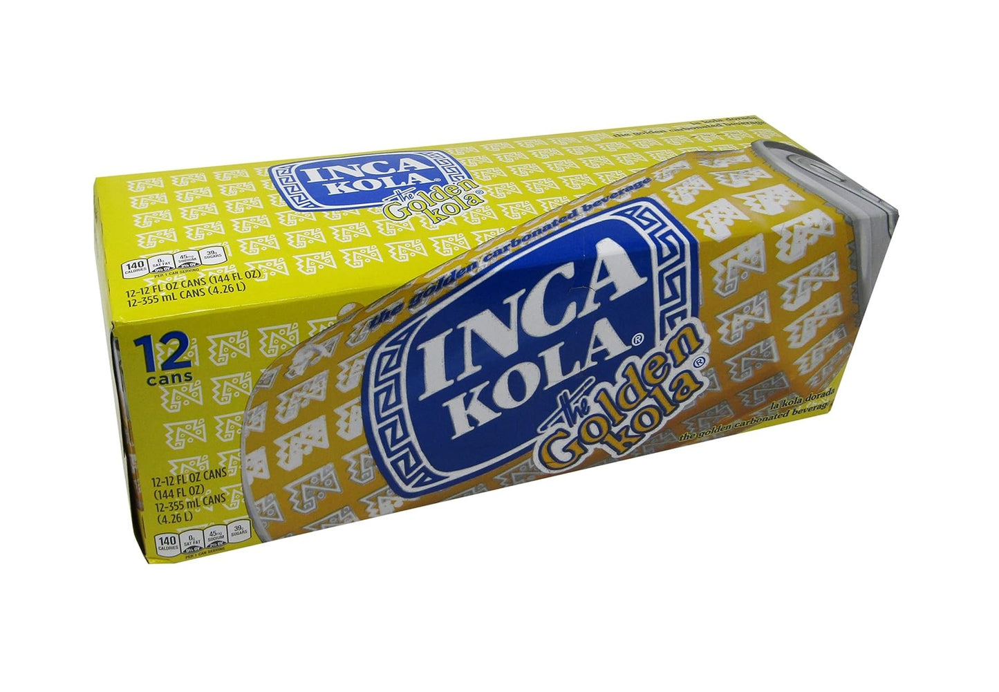 INCA KOLA GOLDEN CARBONATED SODA, PERUVIAN SOFT DRINK, 12 OZ CANS (12 PACK)