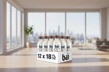 Packaging of Bai Puna Coconut Pineapple antioxidant infused beverage bottles with a box.
