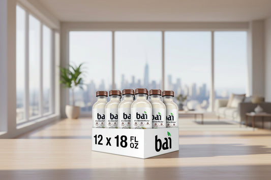 Packaging of Bai Puna Coconut Pineapple antioxidant infused beverage bottles with a box.
