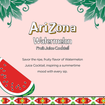 ARIZONA WATERMELON FRUIT JUICE COCKTAIL – 22 FL OZ BIG CANS – PACK OF 12