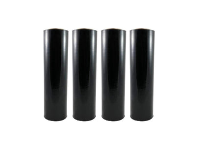 BLACK STRETCH WRAP FILM – SELF-ADHESIVE – 18 INCH X 1500 FT – 80 GAUGE – 4 ROLLS CASE