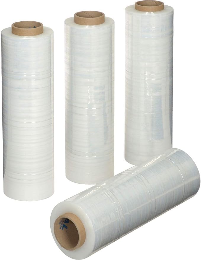 DEMAYA Clear Stretch Wrap Film – 16" x 1200' 60 Gauge (14 Microns) Industrial Cast Stretch Film for Pallet Wrapping, Shipping, Moving & Warehouse Packaging