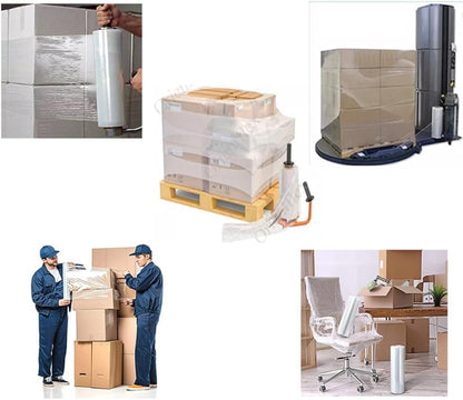 INDUSTRIAL & CLEAR PALLET  STRETCH WRAP, 18" X 1500 FT, 80 GAUGE CLEAR (1 ROLL)