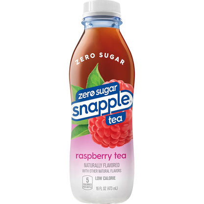 Snapple Zero Sugar Raspberry Tea – 16 Oz Bottles – 12 Pack