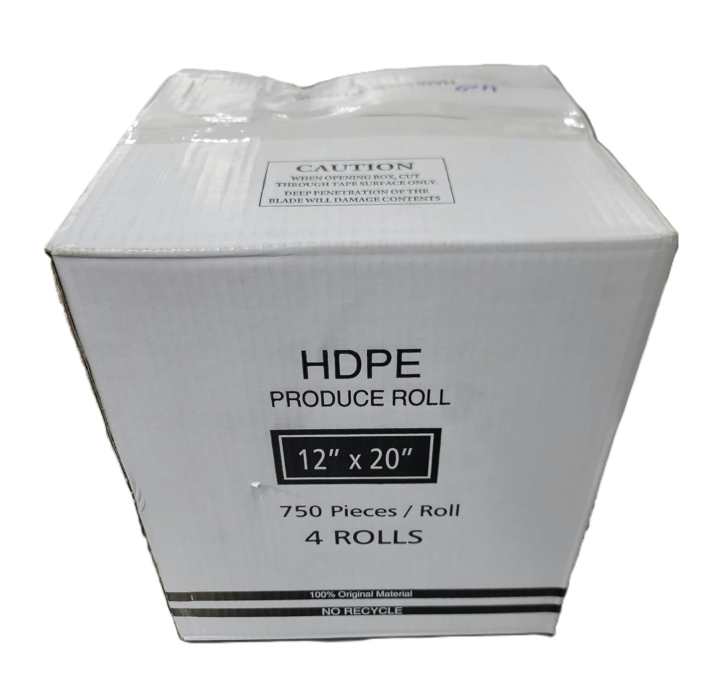HDPE CLEAR  PRODUCE BAGS, 12 X 20, 750 COUNT PER ROLL (4 ROLLS)
