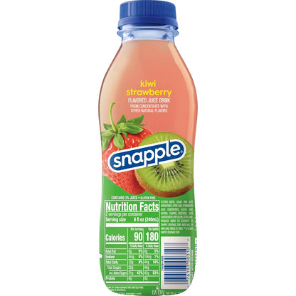 Snapple Kiwi Strawberry Juice Drink – Made With Real Juice, 16 Fl Oz Bottles – 12 Pack