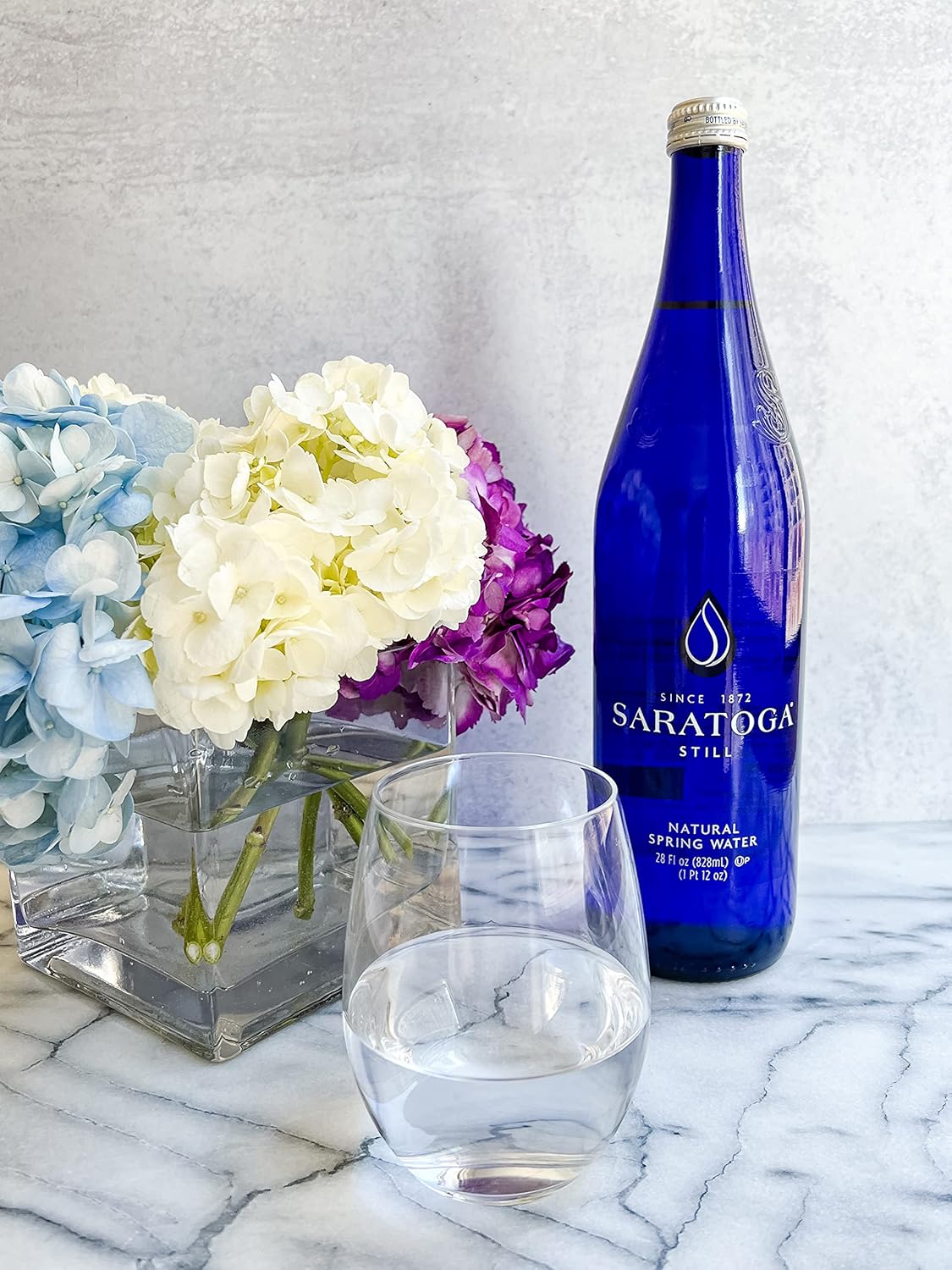 Saratoga Natural Spring Water – Still, 28 Oz Glass Bottles – 12 Pack