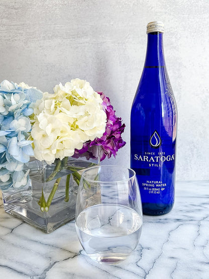 Saratoga Natural Spring Water – Still, 28 Oz Glass Bottles – 12 Pack