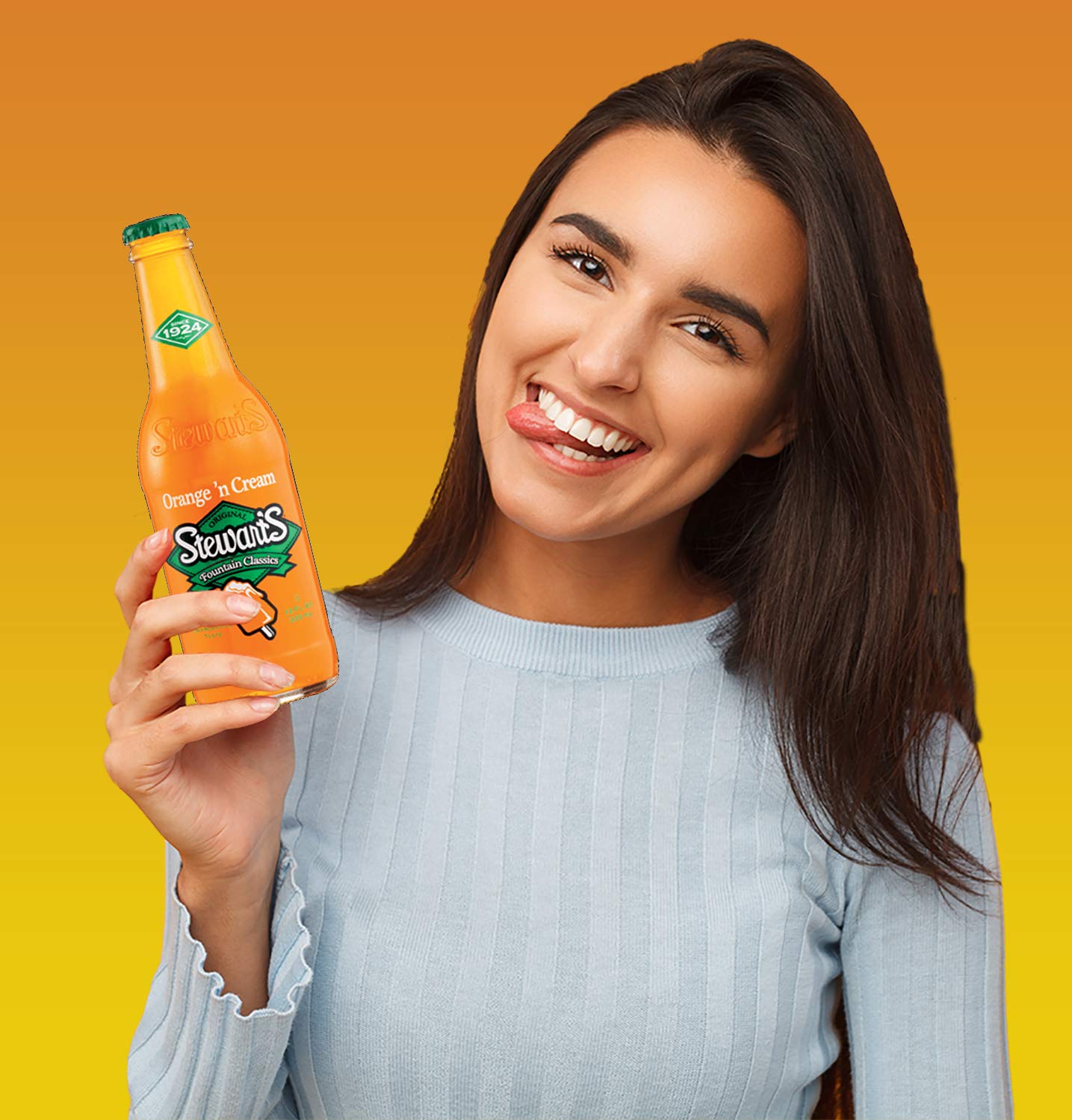 Stewart’s Orange & Cream Soda, 12 fl oz Glass Bottles (Pack of 12)