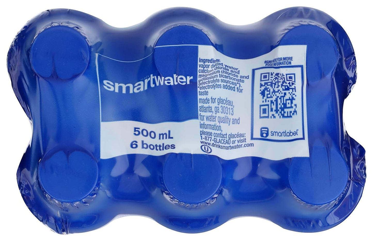 GLACEAU SMARTWATER VAPOR-DISTILLED WATER, 16.9 FL OZ BOTTLES (6 PACK)