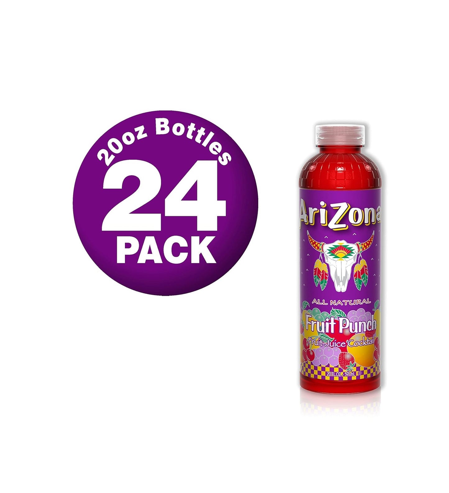 ARIZONA FRUIT PUNCH JUICE DRINK – 20 FL OZ BOTTLES – PACK OF 24