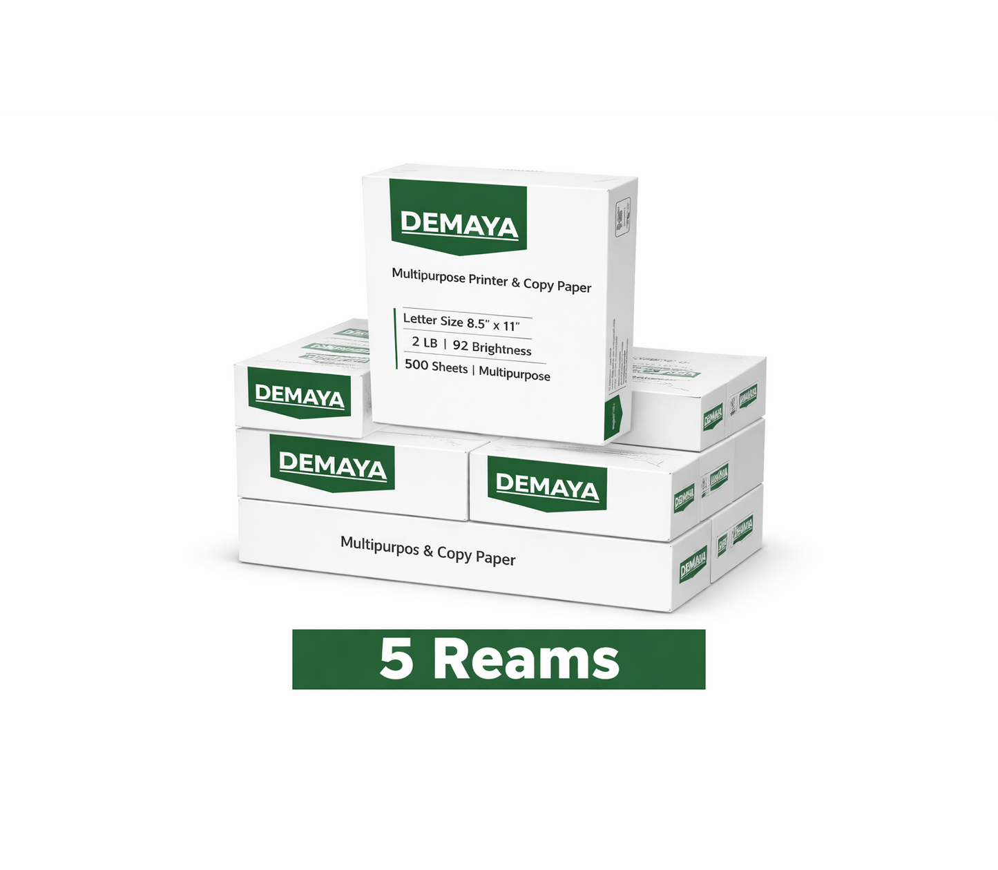 Demaya Multi-Use Printer & Copy Paper, Letter Size (8.5" x 11"), 92 Brightness, White Multipurpose Office Paper for Printer, Copier, Inkjet & Laser Printing