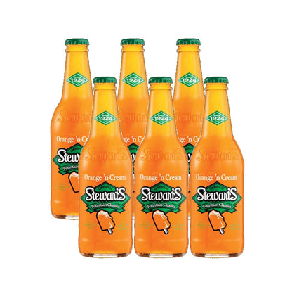 Stewart’s Original Orange ’N Cream Soda, 12 oz Glass Bottles (Pack of 6, Total 72 oz)