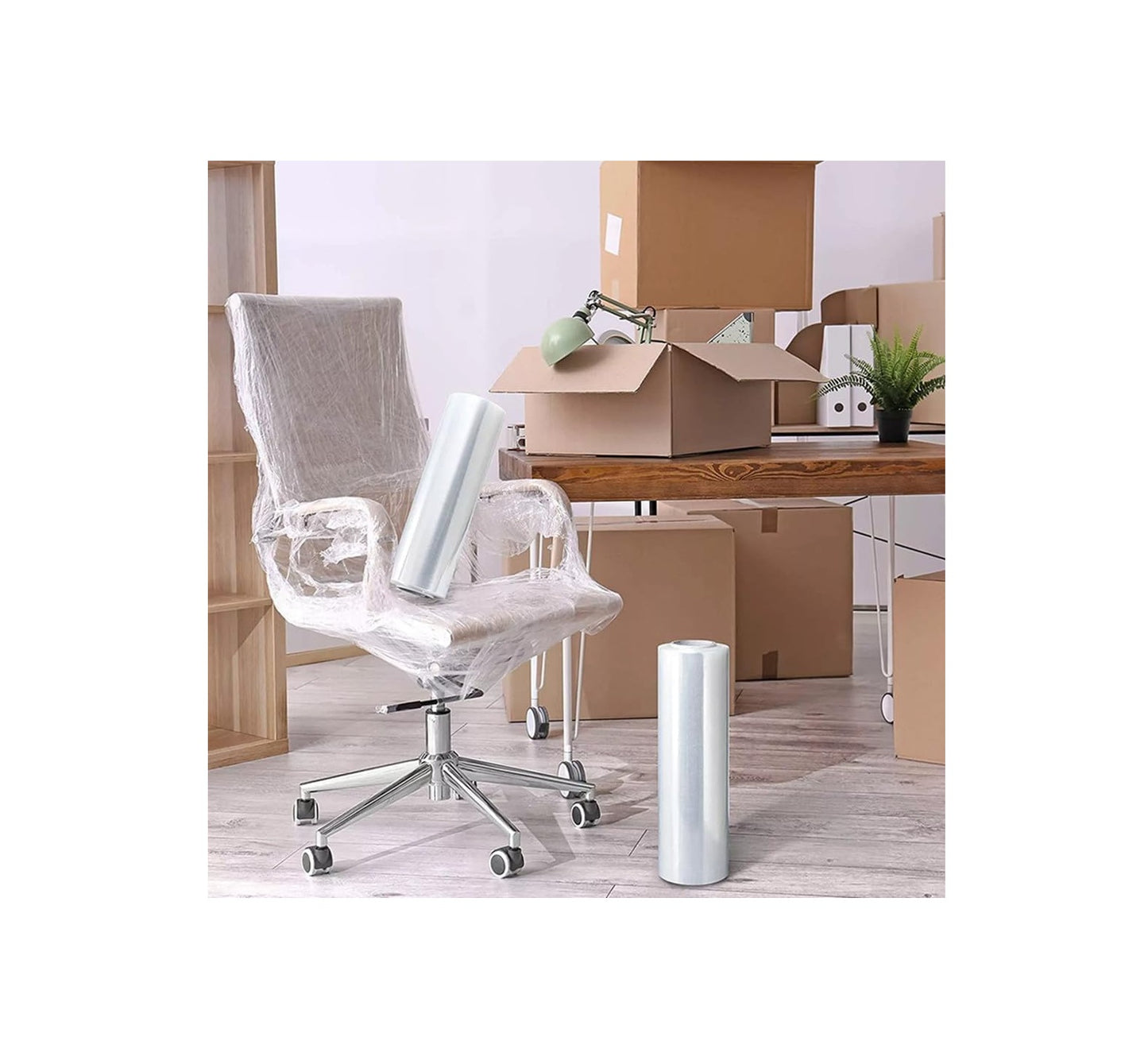 INDUSTRIAL & CLEAR PALLET  STRETCH WRAP, 18" X 1500 FT, 80 GAUGE CLEAR (1 ROLL)