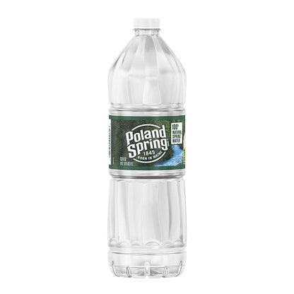 POLAND SPRING 100% NATURAL SPRING WATER, 1 LITER BOTTLES (PACK OF 12)