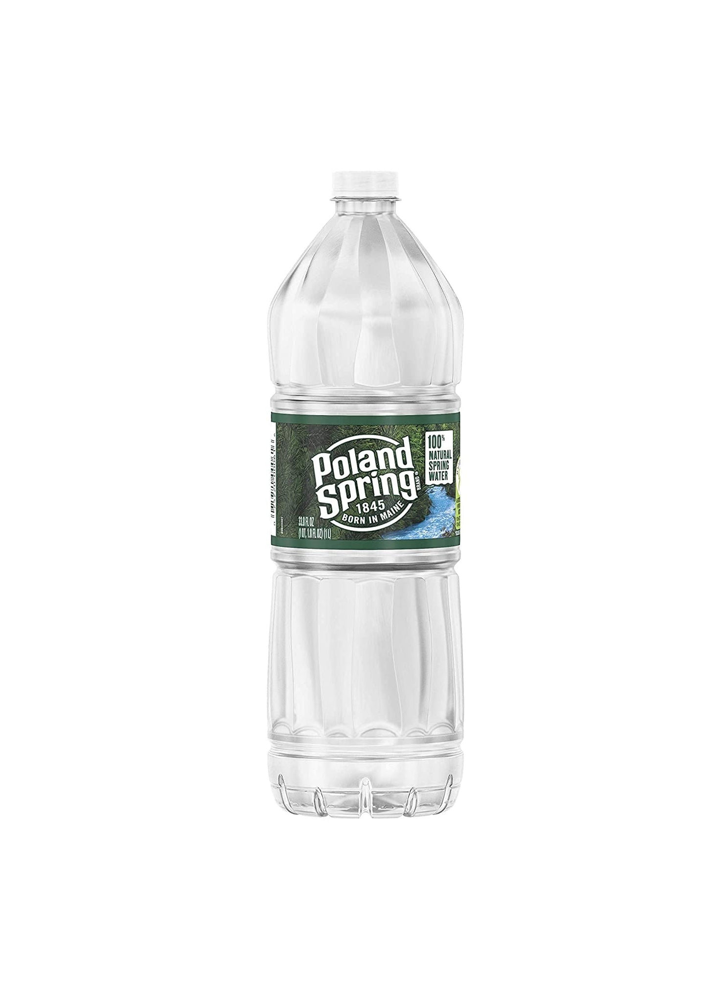 POLAND SPRING 100% NATURAL SPRING WATER, 1 LITER BOTTLES (PACK OF 12)