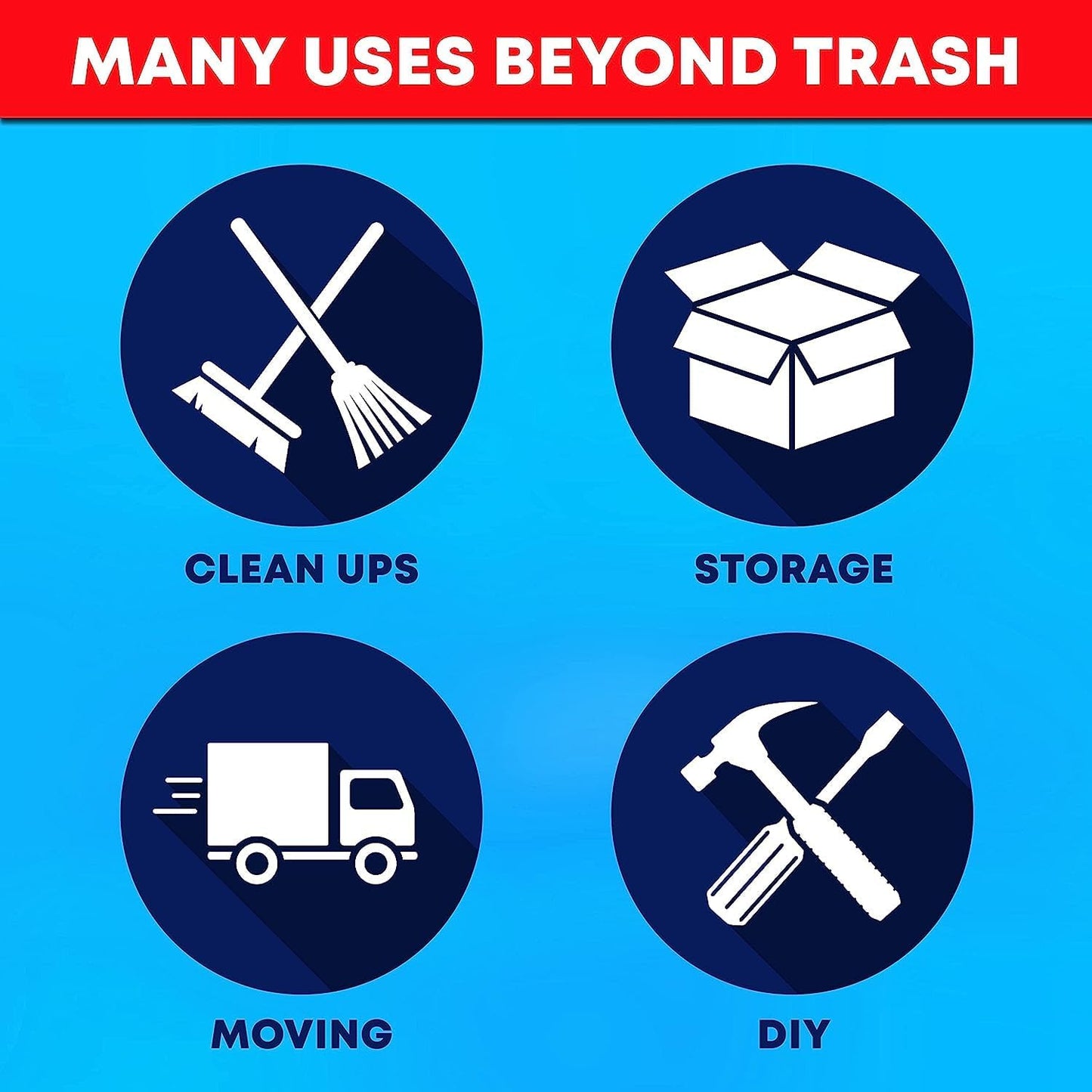 CLEAR TRASH BAGS – 33 GALLON GARBAGE LINERS – 36 X 30 INCH – INDUSTRIAL USE – 250 COUNT