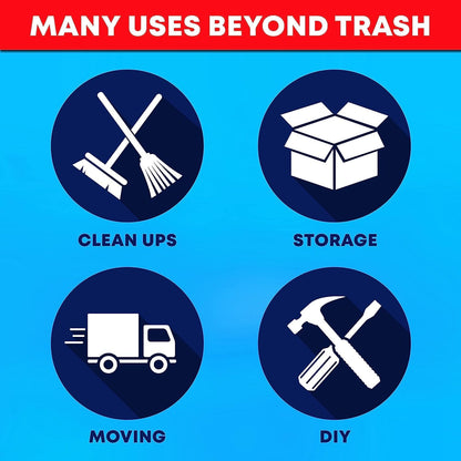 CLEAR TRASH BAGS – 33 GALLON GARBAGE LINERS – 36 X 30 INCH – INDUSTRIAL USE – 250 COUNT