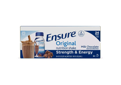 ENSURE ORIGINAL NUTRITION SHAKE, CHOCOLATE FLAVOR, 8 FL OZ BOTTLES (24 COUNT)