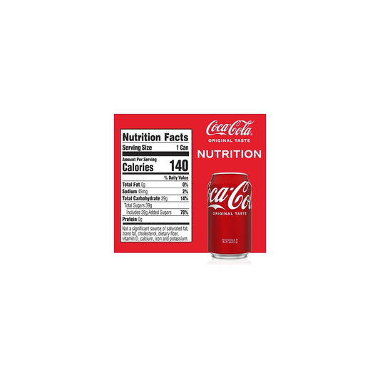 COCA COLA CLASSIC SODA – 12 FL OZ CANS – PACK OF 24