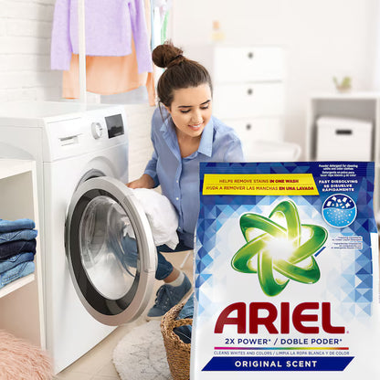 ARIEL POWDER LAUNDRY DETERGENT – 500 G BAGS – 18 PACK