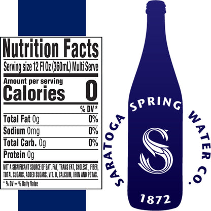 Saratoga Natural Spring Water – Still, 28 Oz Glass Bottles – 12 Pack