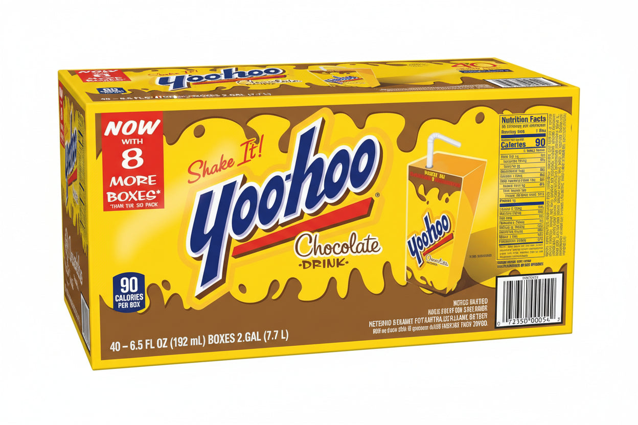 Yoo-hoo Chocolate drink package on a white background