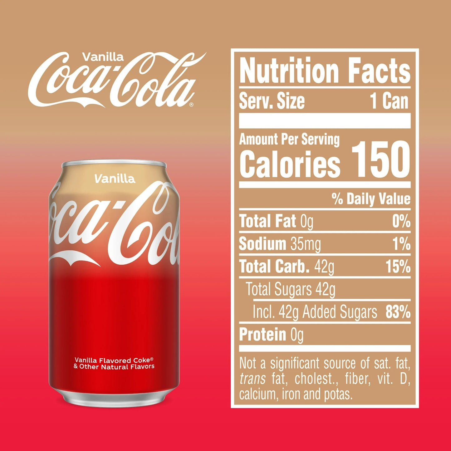COCA COLA VANILLA SODA – 12 FL OZ CANS – PACK OF 12
