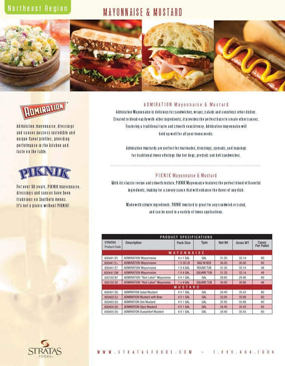 ADMIRATION EXTRA HEAVY MAYONNAISE – FOOD SERVICE GRADE – 128 OZ 1 GALLON