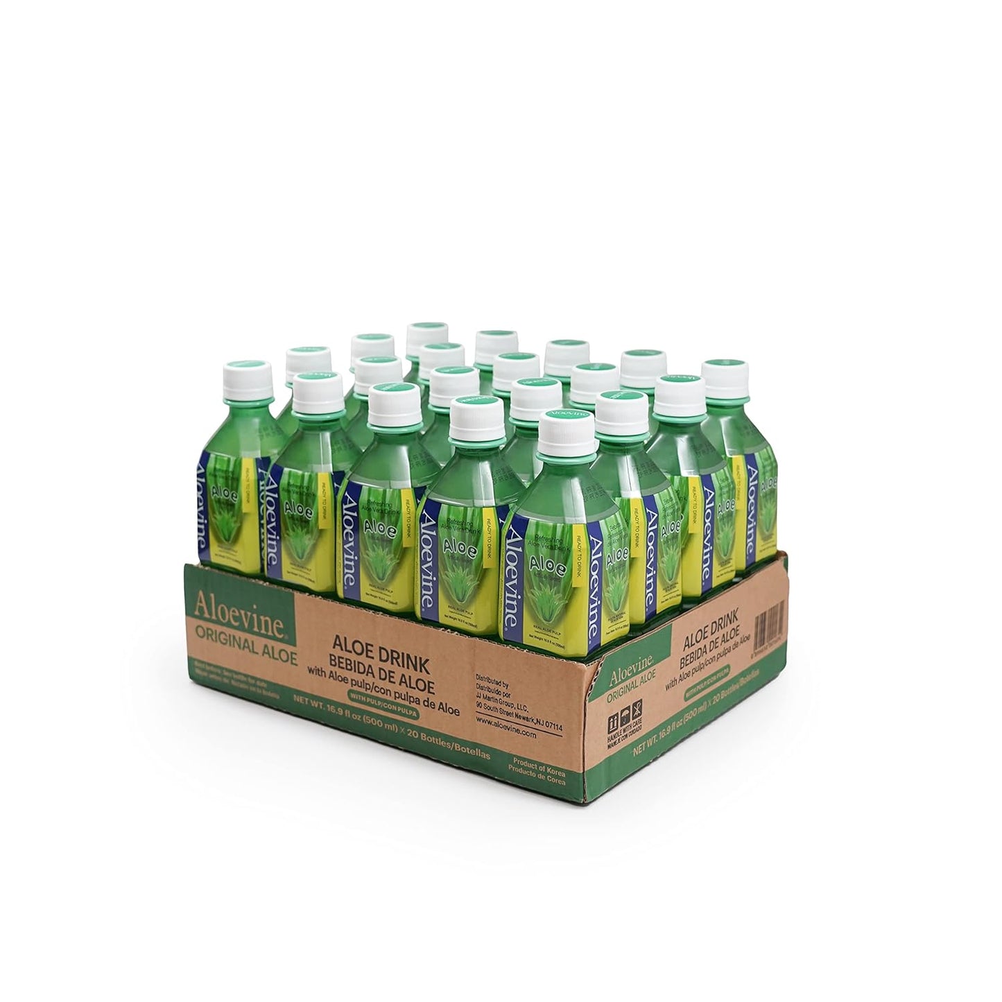ALOEVINE ALOE VERA ORIGINAL DRINK 16.9 FL OZ – WITH ALOE CHUNKS – 20 PACK