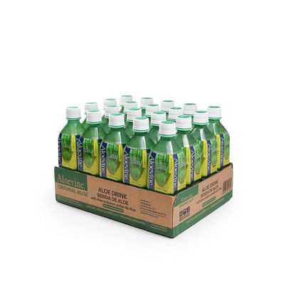 ALOEVINE ALOE VERA ORIGINAL DRINK 16.9 FL OZ – WITH ALOE CHUNKS – 20 PACK