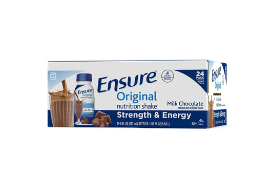 ENSURE ORIGINAL NUTRITION SHAKE, CHOCOLATE FLAVOR, 8 FL OZ BOTTLES (24 COUNT)