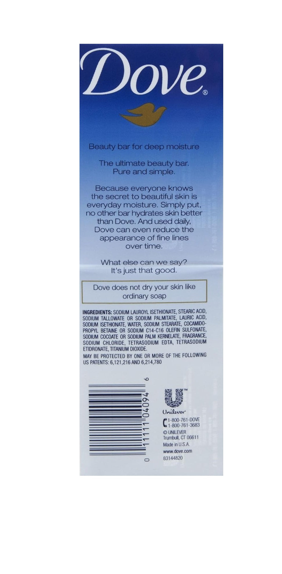 DOVE BEAUTY BAR, WHITE, 3.17 OZ BARS (6 COUNT)