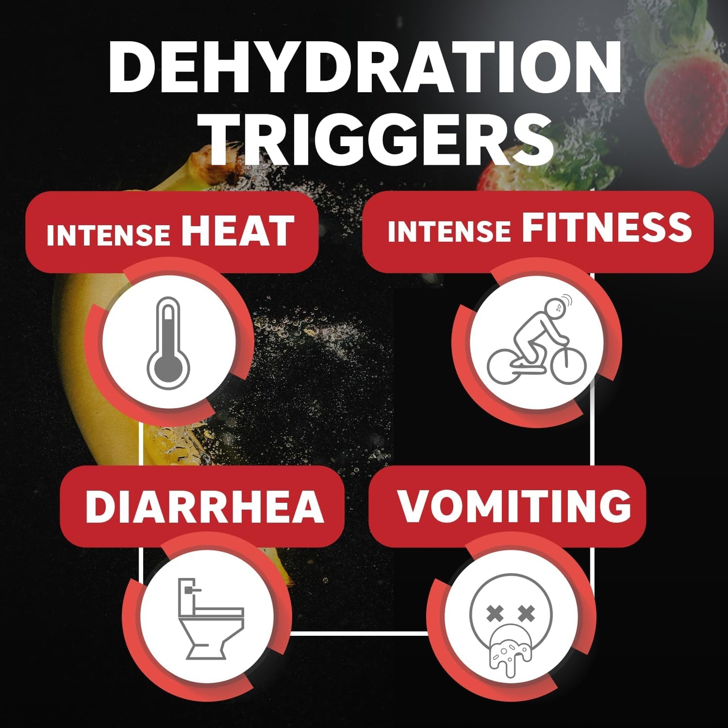 ELECTROLYTE SOLUTION DRINK, STRAWBERRY BANANA FLAVOR, 1 LITER BOTTLES (4 COUNT)