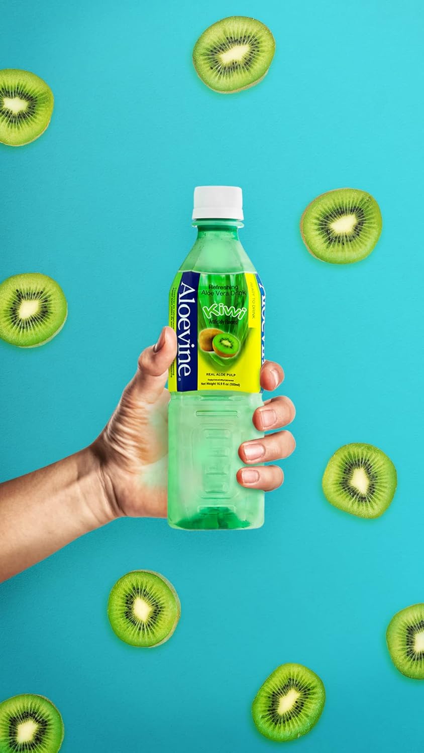 ALOEVINE ALOE VERA KIWI DRINK 16.9 FL OZ – WITH ALOE CHUNKS – 20 PACK