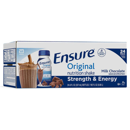 ENSURE ORIGINAL NUTRITION SHAKE, CHOCOLATE FLAVOR, 8 FL OZ BOTTLES (24 COUNT)
