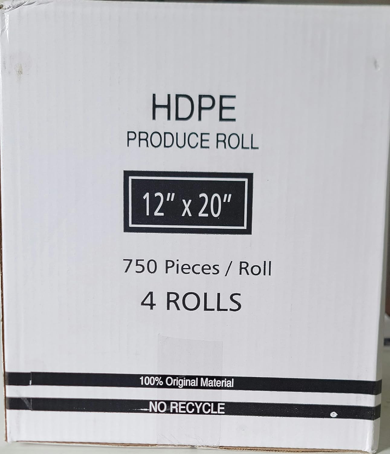 HDPE PRODUCE BAGS FOR FOOD USE, CLEAR, 12 X 20 IN, 3,000 COUNT