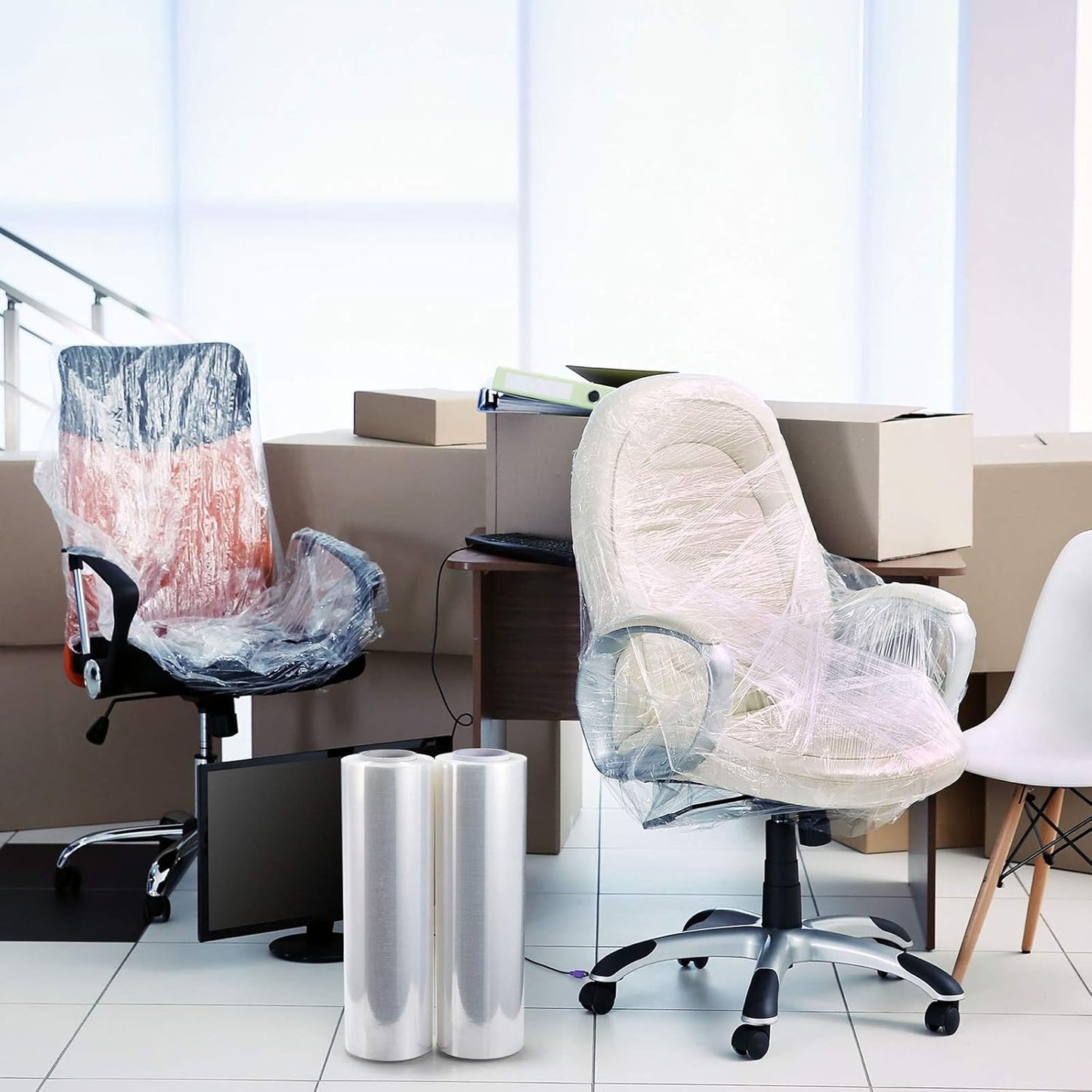 CLEAR CAST PALLET STRETCH WRAP FILM – 18 INCH X 1500 FT – 80 GAUGE 20 MICRON – 4 ROLLS 6000 FT TOTAL