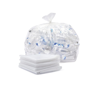 CLEAR TRASH BAGS – 33 GALLON GARBAGE LINERS – 36 X 30 INCH – INDUSTRIAL USE – 250 COUNT
