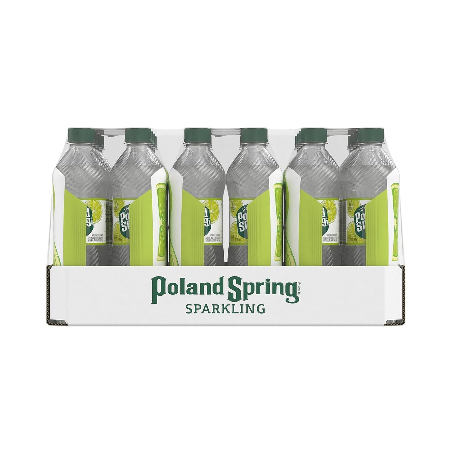 POLAND SPRING SPARKLING WATER, LIME, 0.5 LITER BOTTLES (PACK OF 24)