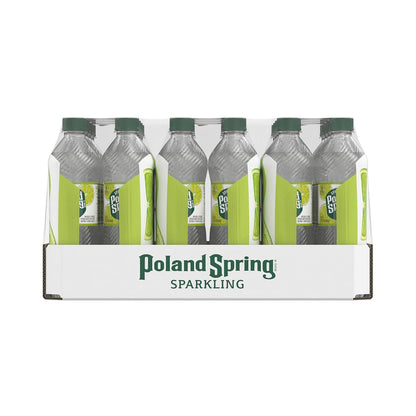POLAND SPRING SPARKLING WATER, LIME, 0.5 LITER BOTTLES (PACK OF 24)