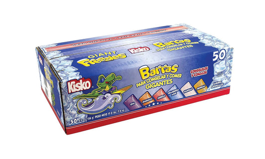 KISKO GIANT FREEZIES ICE POPS, ASSORTED FLAVORS, 5.5 OZ (50 COUNT)
